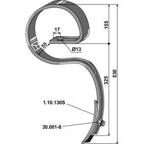 S-tand, til Vderstad Agrilla super m/alm. spids.