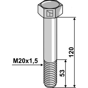 Maskinbolt M20x1,5x120mm