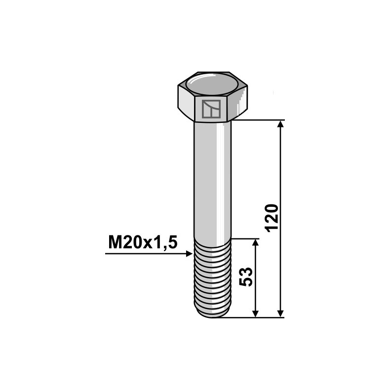 Maskinbolt M20x1,5x120mm