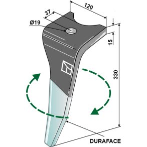 Rotortand H. BELAGT til Amazone KG (37mm til bagkant).