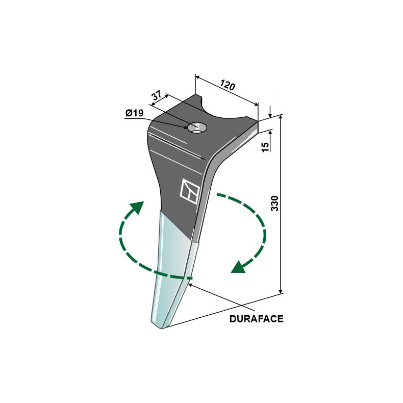 Rotortand H. BELAGT til Amazone KG (37mm til bagkant).