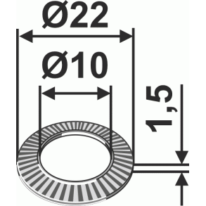 Skive med riller 22x1,5x10