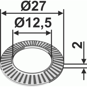 Skive med riller 27x2x12,5