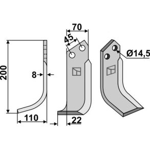 Frserkniv til Maletti model M & P, Hjre.