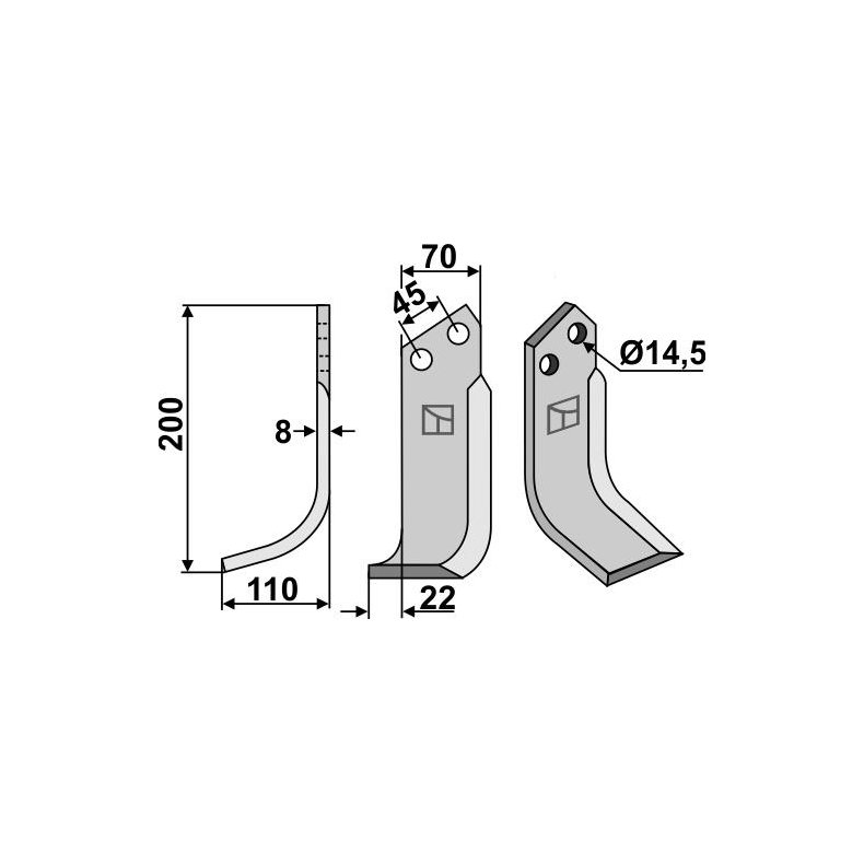 Frserkniv til Maletti model M & P, Hjre.