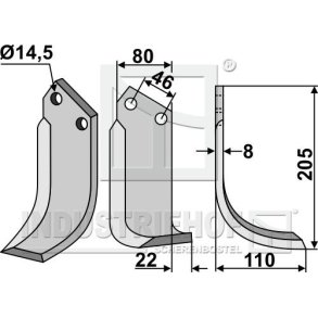 Frserkniv til Maletti model PM, Hjre.