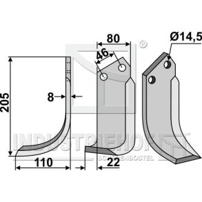 Frserkniv til Maletti model PM, Venstre. 