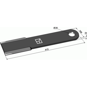 Kniv lige Yderst til Spearhead 415mm