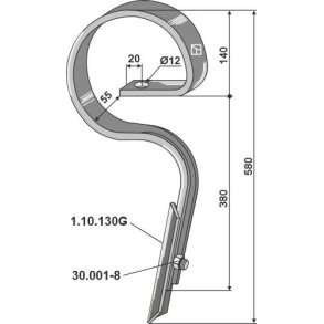 S-Tand 32x12mm lige med spids til Jackpot 