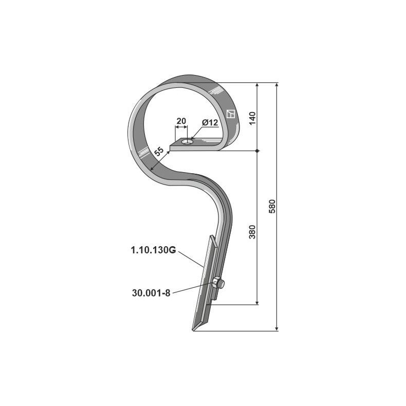 S-Tand 32x12mm lige med spids til Jackpot 