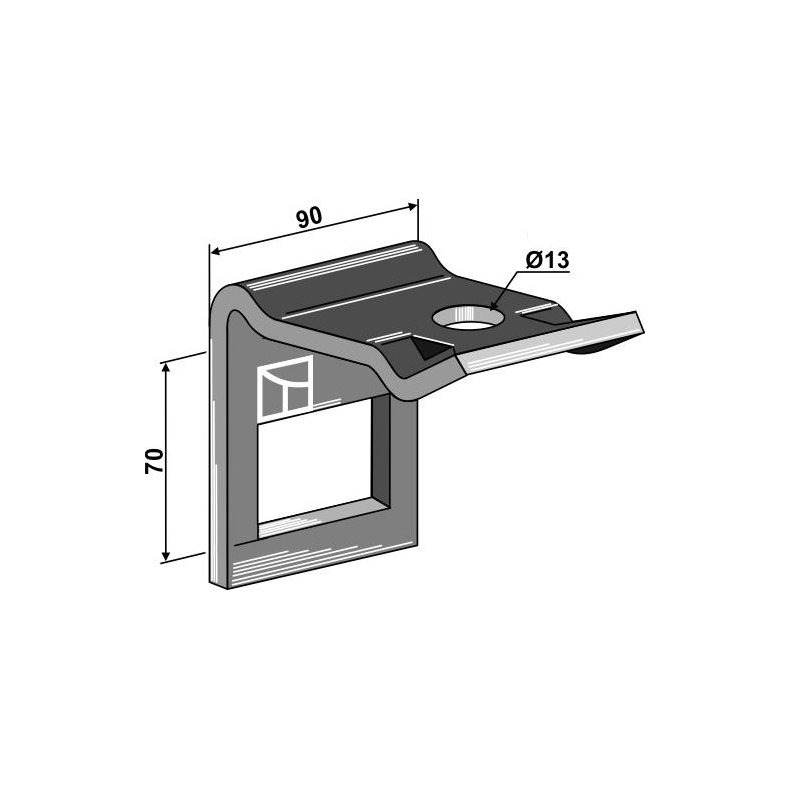 Holder ramme 60x60mm  til tand 60x10mm