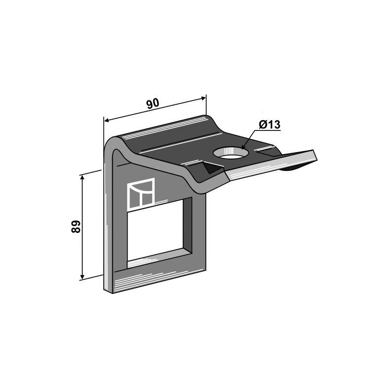 Holder til ramme 80x80mm til tand 60x10mm