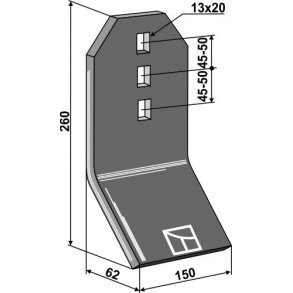 Slidstykke til HE-VA pakker 150x260mm