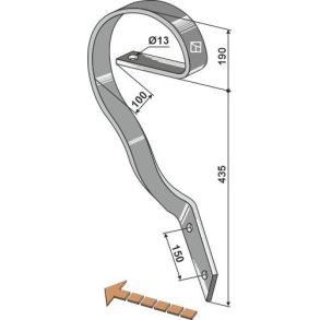 Sl�betand venstre 60 x 10 mm
