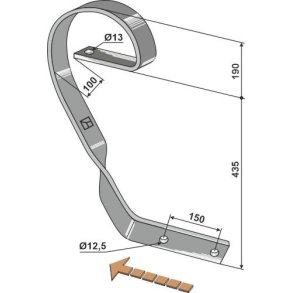 Sl�betand h�jre 60 x 10 mm
