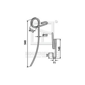 Efterharvetand buet til Marsk Stig 10x540mm