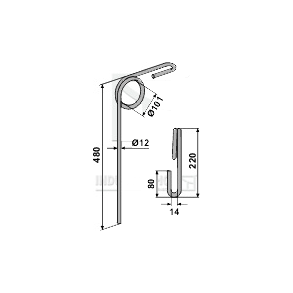 Efterharvetand til Kverneland 480mm 12mm