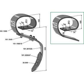 Stubharvetand komplet til Samson