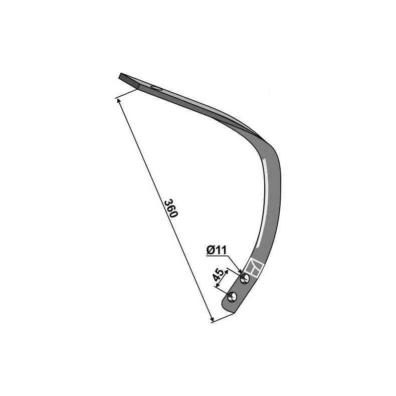 Underdel 50x13mm til Stubharvetand til Samson
