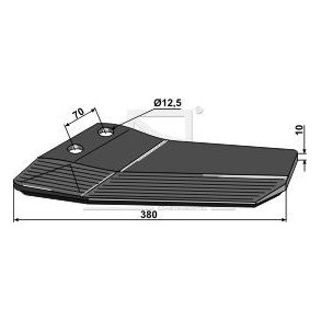 Vingeskr forkrbbet V. 380mm belagt til Lemken Smaragd