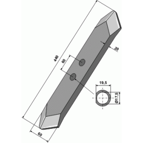 GRUBBERSPIDS 60x20mm LIGE TIL KV.LAND