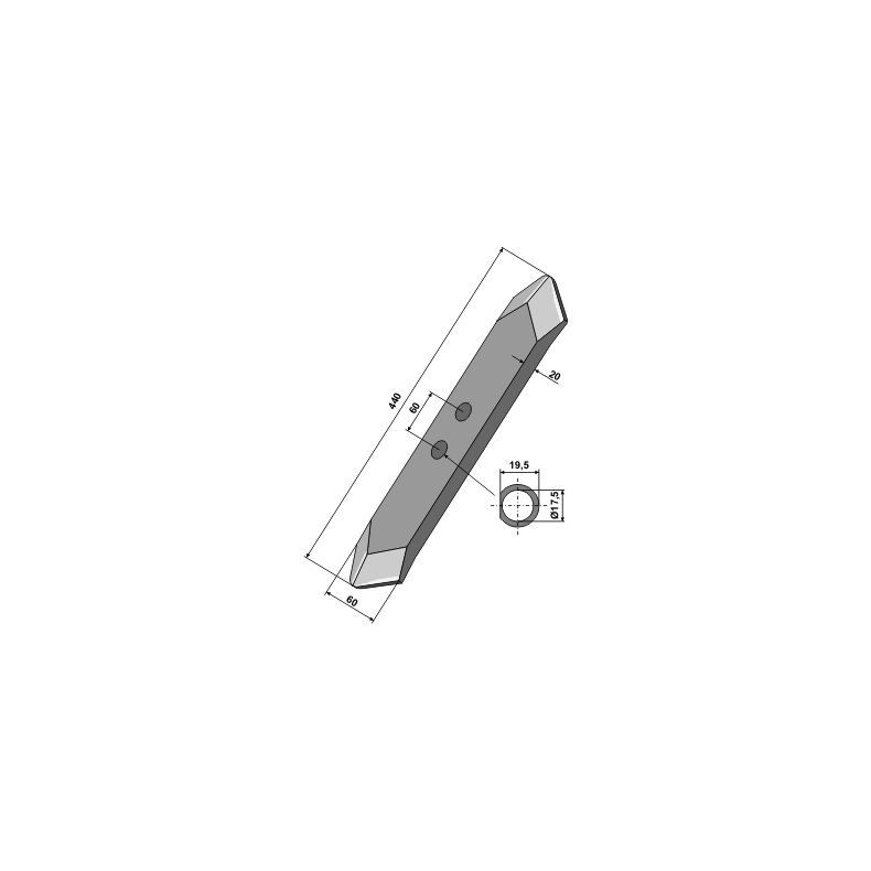 GRUBBERSPIDS 60x20mm LIGE TIL KV.LAND