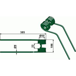 Pick Up fjeder til Claas 385mm 9mm