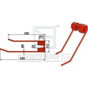 Rivefjeder venstre til JF/Stoll 9 345x112mm