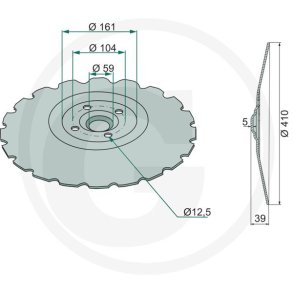 System Disc til Vderstad RD 410mm 4 huls flad