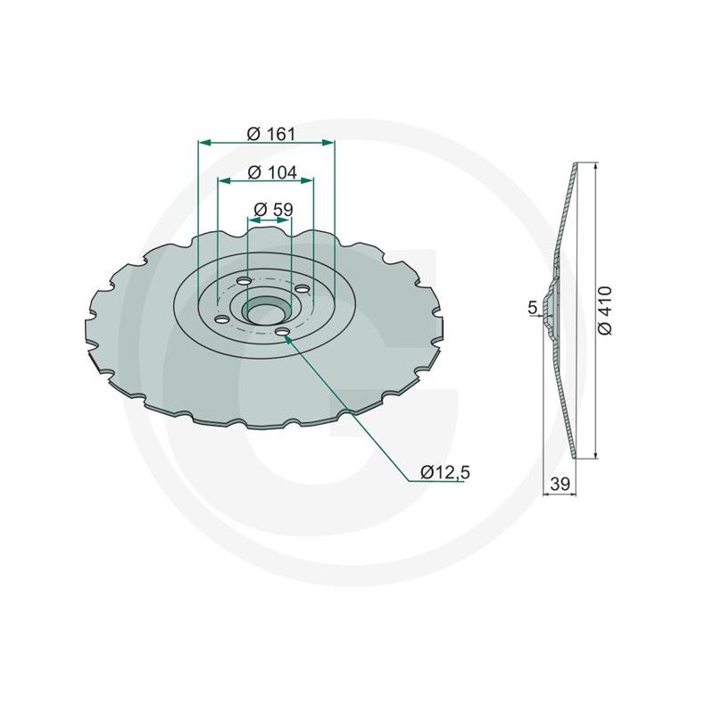System Disc til Vderstad RD 410mm 4 huls flad