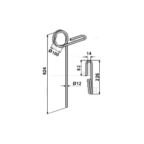 Efterharvetand til Kverneland 624mm 12mm