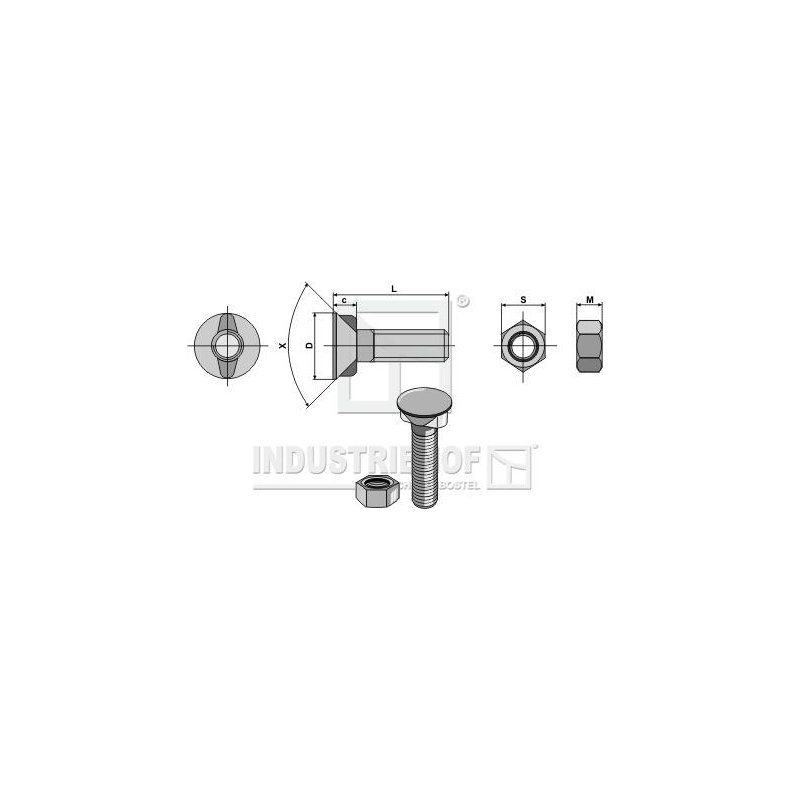 Plovbolt M20x75 M/2 nser U/mtrik
