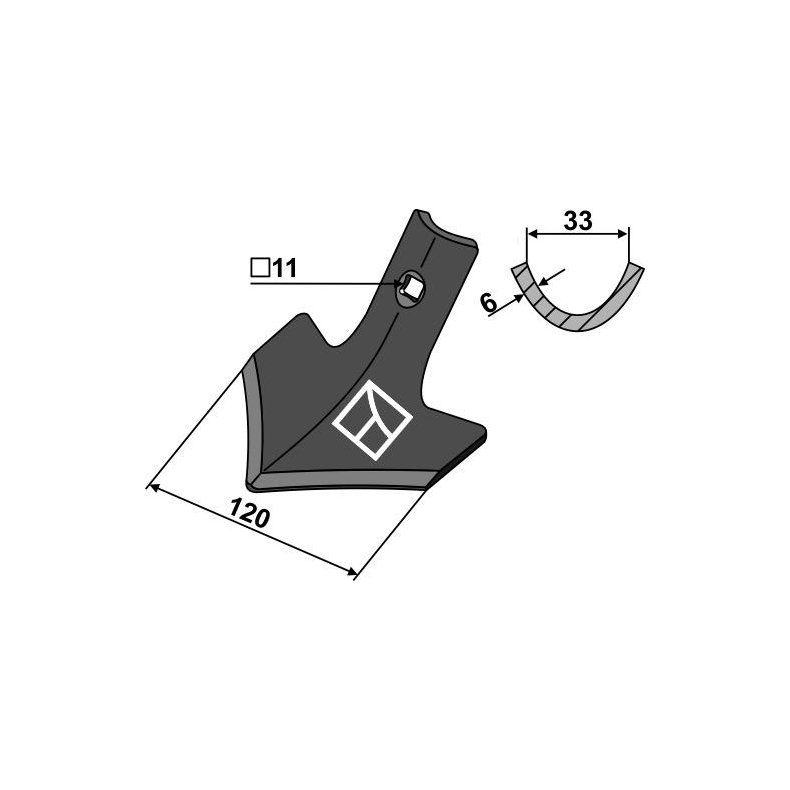 Radrenserskr 120mm til Vderstad Agrilla