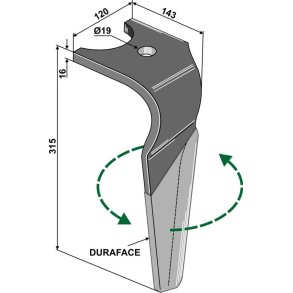 Rotortand V. til Kuhn serie 1000 m/snapskift belagt