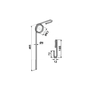 Efterharvetand til Fiona 465mm 8mm