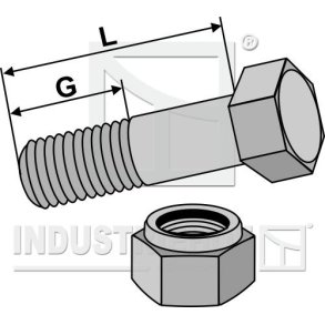 Sekskantbolt M12x1,25x45mm (12.9) med lsemtrik