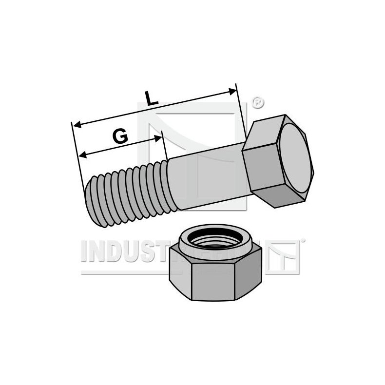 Sekskantbolt M12x1,25x45mm (12.9) med lsemtrik