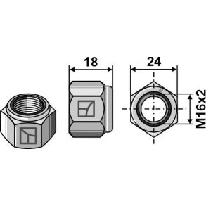 Lsemtrik M16x2mm 8.8 