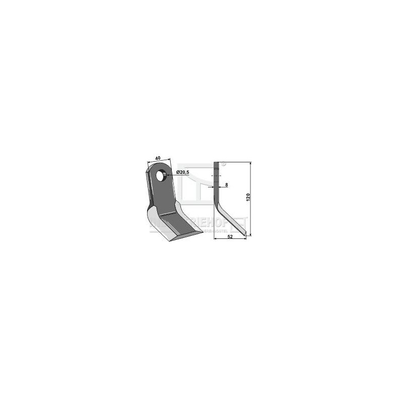 Y-kniv 120mm 20,5 til Agrimaster m.fl.