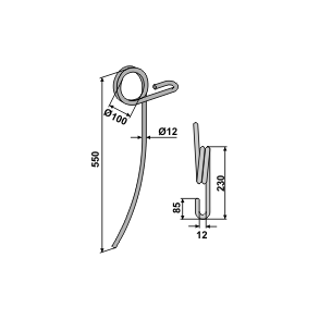 Efterharvetand, buet.