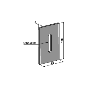 Afskraber til Kverneland/Maletti 82x120, ( 12,5x50) 4mm tyk.