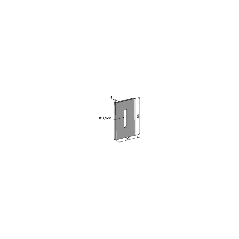 Afskraber til Kverneland/Maletti 82x120, ( 12,5x50) 4mm tyk.