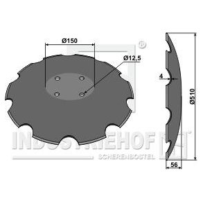 Takket tallerken 510mm til P�ttinger