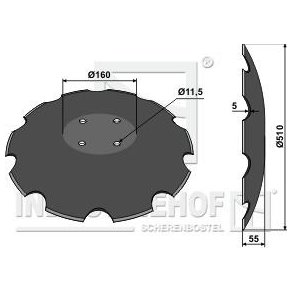 Takket tallerken til Amazone Catros Plus  510x5mm X-m�l 120mm