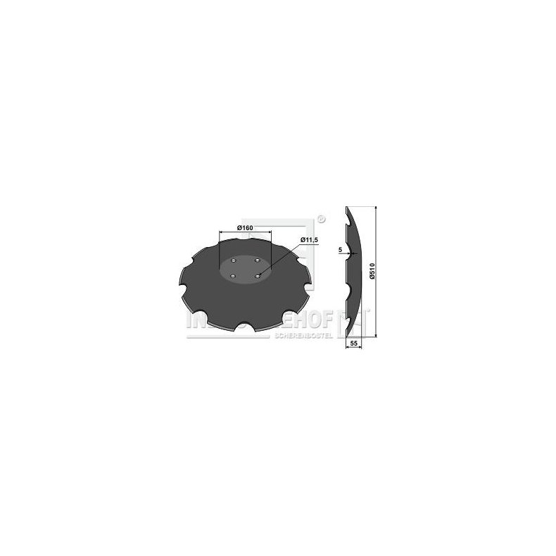 Takket tallerken til Amazone Catros Plus  510x5mm X-ml 120mm