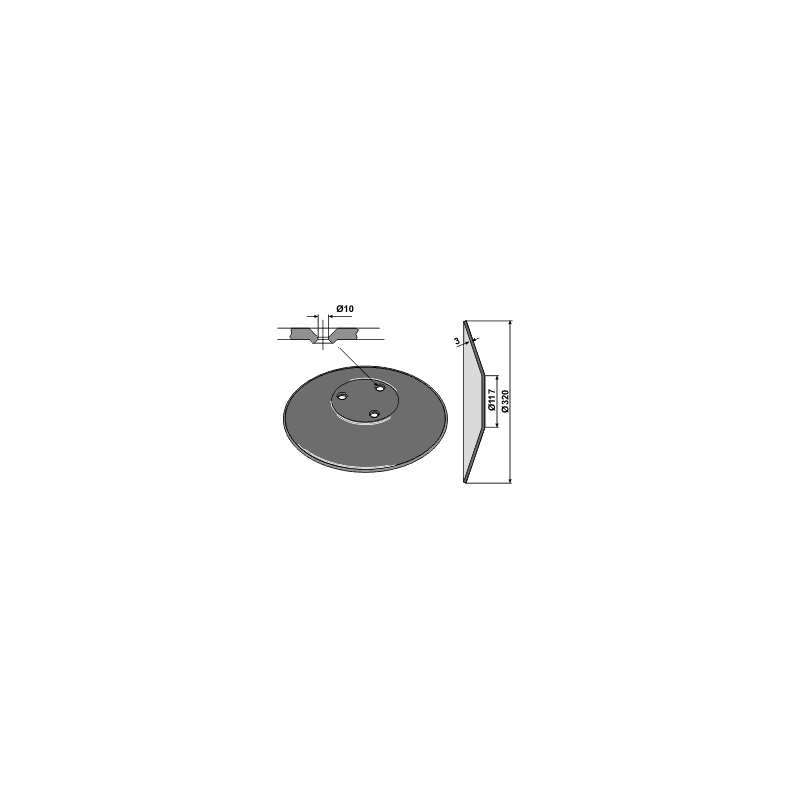 Rulleskr 320mm til Amazone