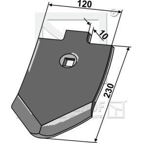 Stubharvespids til Lemken Smaragd 120x230x10mm