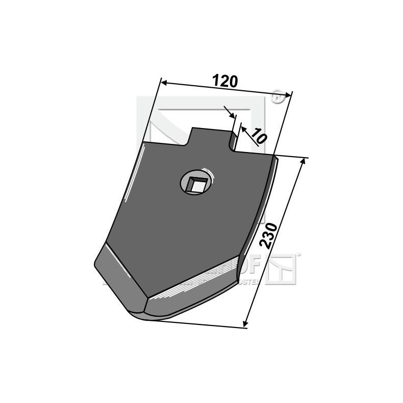Stubharvespids til Lemken Smaragd 120x230x10mm