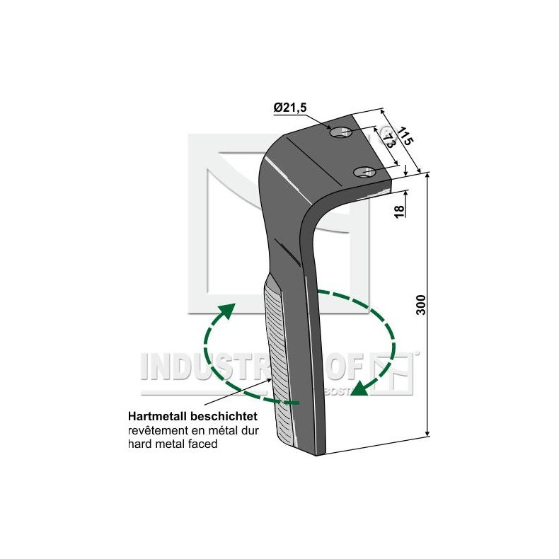 Rotortand H. til Zirkon 9 med belgning - S30P