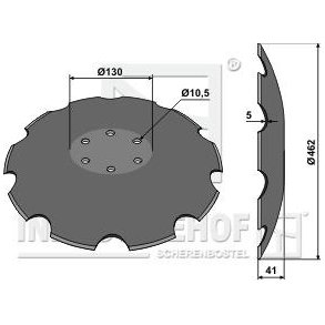 Takket tallerken til Lemken Heliodor 462mm